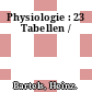 Physiologie : 23 Tabellen /