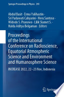 Proceedings of the International Conference on Radioscience, Equatorial Atmospheric Science and Environment and Humanosphere Science [E-Book] : INCREASE 2022, 22-23 Nov, Indonesia /