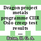 Dragon project metals programme CIIR Oslo creep test results : interim report ; 1 :to june 1973 : [E-Book]