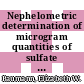 Nephelometric determination of microgram quantities of sulfate with 2-aminoperimidine : [E-Book]