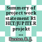 Summery of project work statement R1 HET/JUPITER projekt assessment [E-Book] /