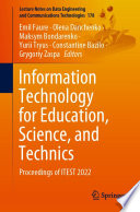 Information Technology for Education, Science, and Technics [E-Book] : Proceedings of ITEST 2022 /