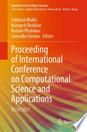 Proceeding of International Conference on Computational Science and Applications [E-Book] : ICCSA 2021 /