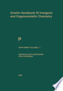 P Phosphorus [E-Book] : Mononuclear Compounds with Hydrogen /