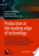Production at the leading edge of technology [E-Book] : Proceedings of the 9th Congress of the German Academic Association for Production Technology (WGP), September 30th - October 2nd, Hamburg 2019 /