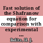 Fast solution of the Shafranow equation for comparison with experimental observations [E-Book] /