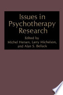 Issues in Psychotherapy Research [E-Book] /