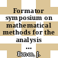 Formator symposium on mathematical methods for the analysis of large scale systems 0003: proceedings : Liblice, 16.05.78-19.05.78.