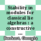 Stability in modules for classical lie algebras : a constructive approach [E-Book] /