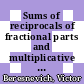 Sums of reciprocals of fractional parts and multiplicative diophantine approximation [E-Book] /