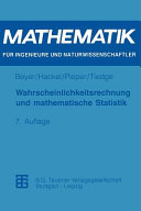Wahrscheinlichkeitsrechnung und mathematische Statistik /