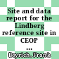 Site and data report for the Lindberg reference site in CEOP - Phase I /