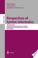 Perspectives of System Informatics [E-Book] : 4th International Andrei Ershov Memorial Conference, PSI 2001 Akademgorodok, Novosibirsk, Russia, July 2–6, 2001 Revised Papers /