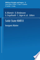 Solid-State NMR II [E-Book] : Inorganic Matter /