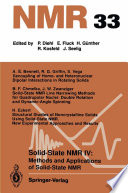 Solid-State NMR IV Methods and Applications of Solid-State NMR [E-Book] /