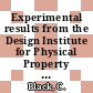 Experimental results from the Design Institute for Physical Property Data: phase equilibria and pure component properties.