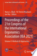 Proceedings of the 21st Congress of the International Ergonomics Association (IEA 2021) [E-Book] : Volume V: Methods & Approaches /
