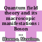Quantum field theory and its macroscopic manifestations : Boson condensation, ordered patterns and topological defects [E-Book] /