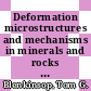 Deformation microstructures and mechanisms in minerals and rocks / [E-Book]