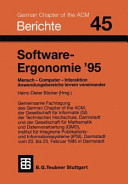 Software-Ergonomie '95 : Mensch Computer Interaktion, Anwendungsbereiche lernen voneinander /