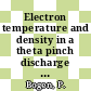 Electron temperature and density in a theta pinch discharge with low trapped magnetic field [E-Book] /