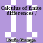 Calculus of finite differences /