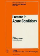 Lactate in acute conditions /