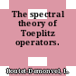The spectral theory of Toeplitz operators.