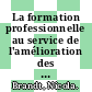 La formation professionnelle au service de l'amélioration des compétences en France [E-Book] /