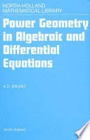 Power geometry in algebraic and differential equations [E-Book] /