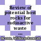 Review of potential host rocks for radioactive waste disposal in the Piedmont province of Virginia and Maryland : [E-Book]