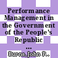 Performance Management in the Government of the People's Republic of China [E-Book]: Accountability and Control in the Implementation of Public Policy /