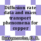 Diffusion rate data and mass transport phenomena for copper systems.