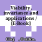 Viability, invariance and applications / [E-Book]
