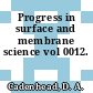 Progress in surface and membrane science vol 0012.