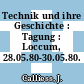 Technik und ihre Geschichte : Tagung : Loccum, 28.05.80-30.05.80.