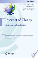 Internet of Things. Technology and Applications [E-Book] : 4th IFIP International Cross-Domain Conference, IFIPIoT 2021, Virtual Event, November 4-5, 2021, Revised Selected Papers /