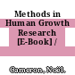 Methods in Human Growth Research [E-Book] /