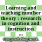 Learning and teaching number theory : research in cognition and instruction [E-Book] /