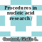 Procedures in nucleic acid research /