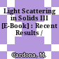 Light Scattering in Solids III [E-Book] : Recent Results /