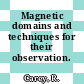 Magnetic domains and techniques for their observation.