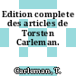 Edition complete des articles de Torsten Carleman.