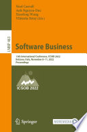 Software Business [E-Book] : 13th International Conference, ICSOB 2022, Bolzano, Italy, November 8-11, 2022, Proceedings /