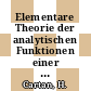 Elementare Theorie der analytischen Funktionen einer oder mehrerer komplexen Veränderlichen.