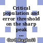 Critical population and error threshold on the sharp peak landscape for a Moran model [E-Book] /