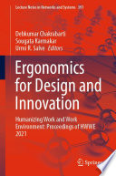 Ergonomics for Design and Innovation [E-Book] : Humanizing Work and Work Environment: Proceedings of HWWE 2021 /
