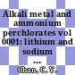 Alkali metal and ammonium perchlorates vol 0001: lithium and sodium perchlorates /