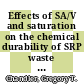 Effects of SA/V and saturation on the chemical durability of SRP waste glass : to be presented at the third international symposium on ceramics in nuclear waste management Chicago, Il April 27 - May 1, 1986 [E-Book] /