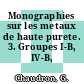 Monographies sur les metaux de haute purete. 3. Groupes I-B, IV-B, V-B.